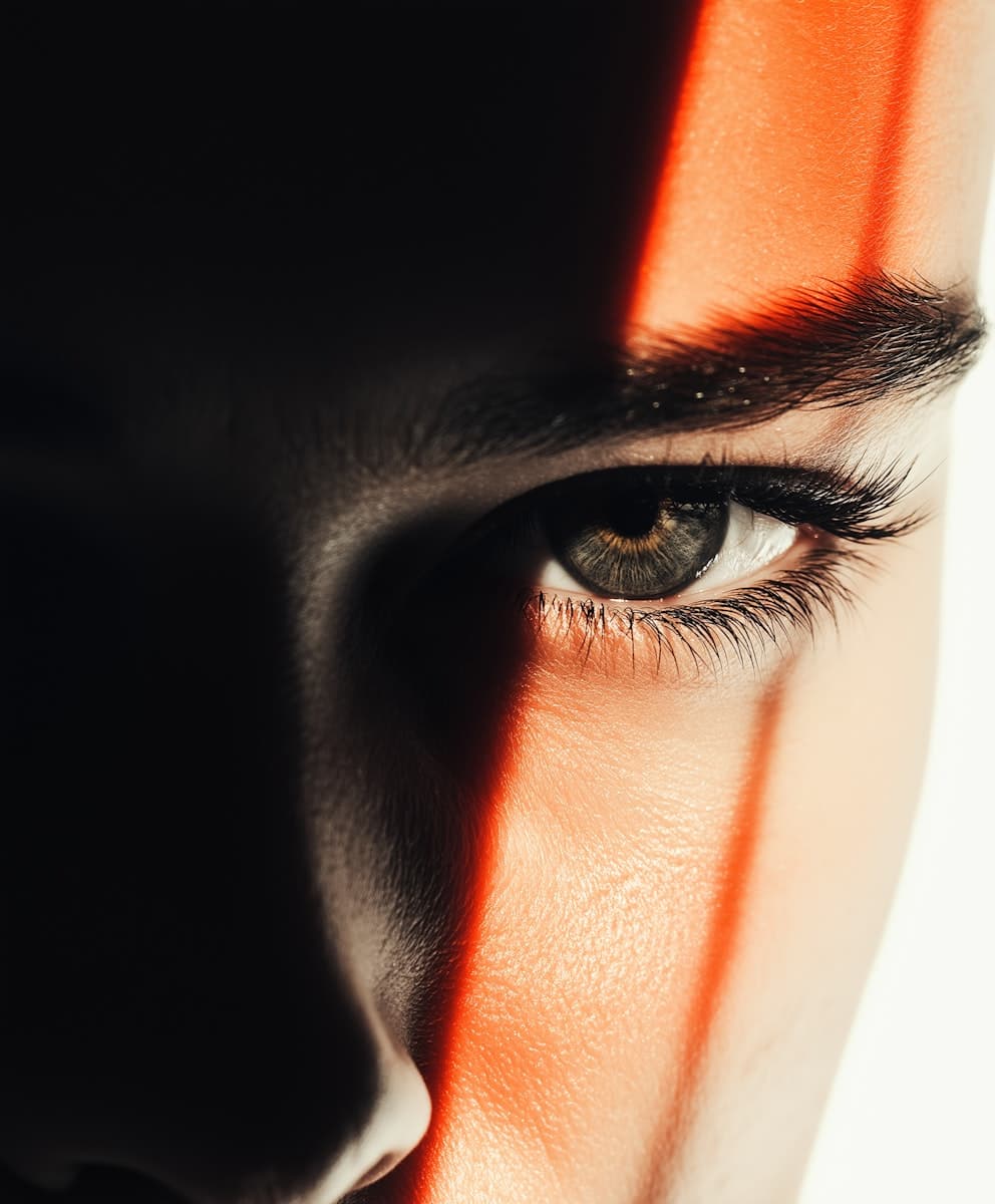 Close-up of an eye behind a Futur F1 lens